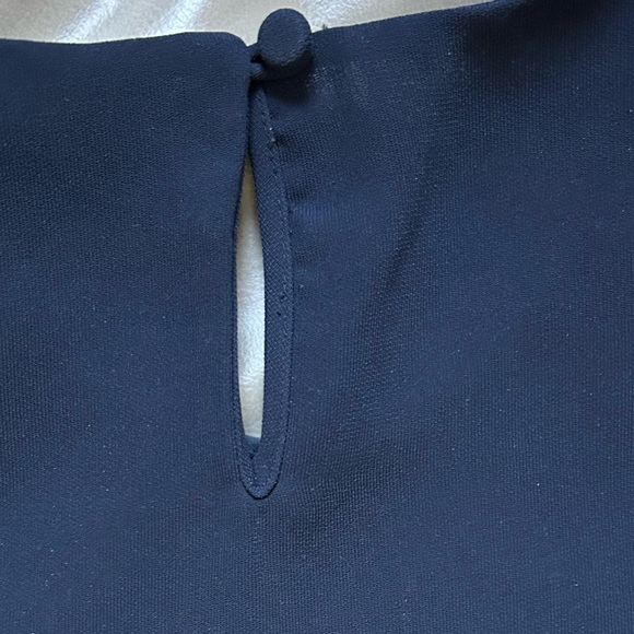 J.Crew Navy blue matte crepe tee with button hole back closure - Picture 6 of 12